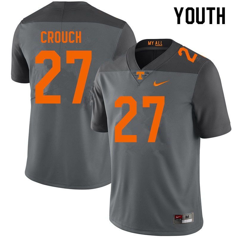 Youth #27 Quavaris Crouch Tennessee Volunteers College Football Jerseys Sale-Gray